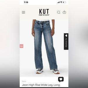 Kut from the Kloth wide leg jeans. 4L